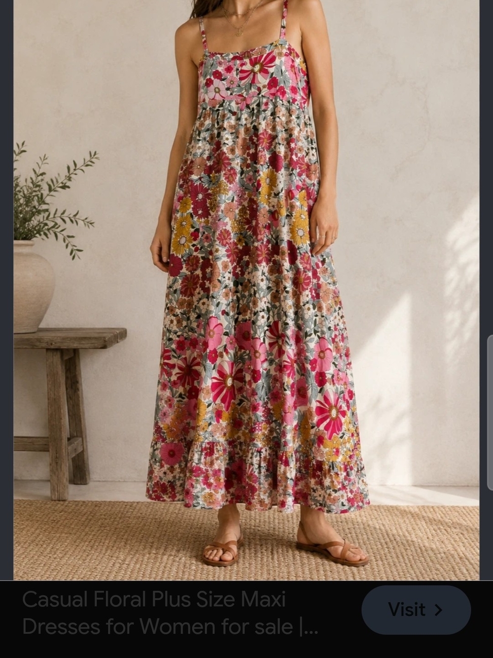 NATURAL LIFE Floral Maxi Dress — Pink, Yellow, Green, Cream
